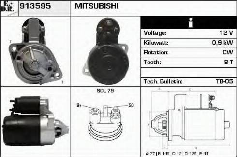 EDR 913595 - Стартер autocars.com.ua