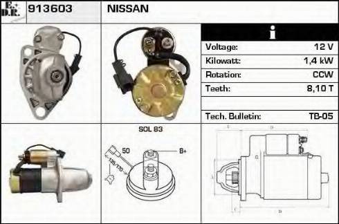 EDR 913603 - Стартер autocars.com.ua