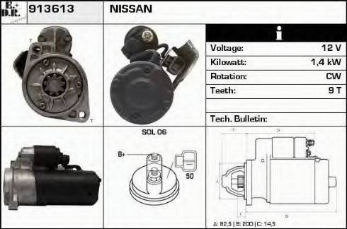 EDR 913613 - Стартер autocars.com.ua