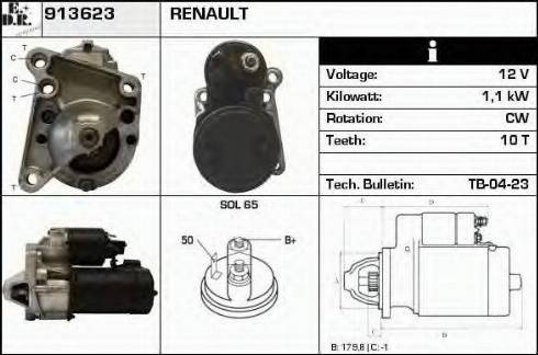 EDR 913623 - Стартер autocars.com.ua