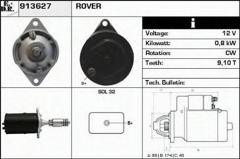 EDR 913627 - Стартер avtokuzovplus.com.ua