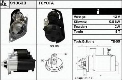 EDR 913639 - Стартер autocars.com.ua