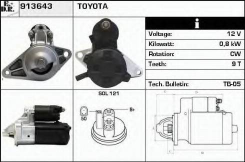 EDR 913643 - Стартер autocars.com.ua