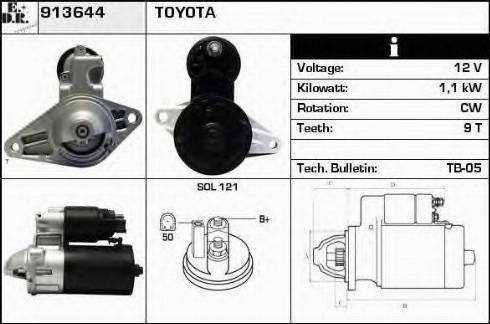 EDR 913644 - Стартер autocars.com.ua