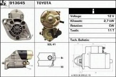 EDR 913645 - Стартер avtokuzovplus.com.ua