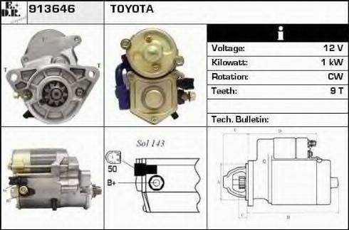 EDR 913646 - Стартер autocars.com.ua