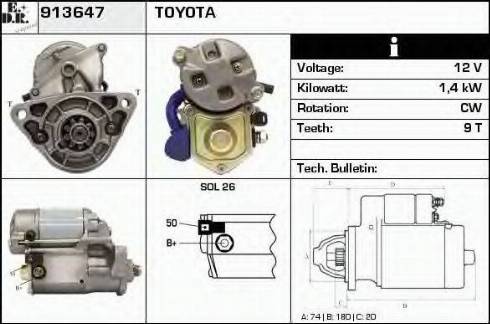 EDR 913647 - Стартер avtokuzovplus.com.ua