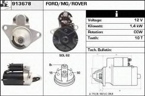 EDR 913678 - Стартер autocars.com.ua