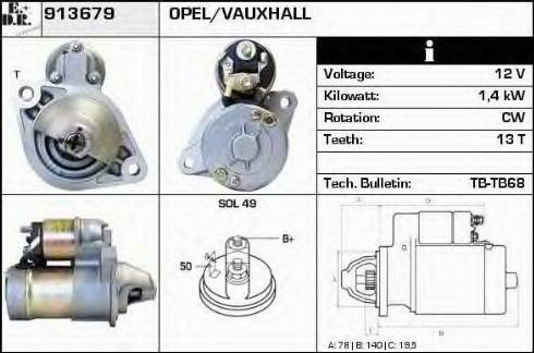 EDR 913679 - Стартер avtokuzovplus.com.ua