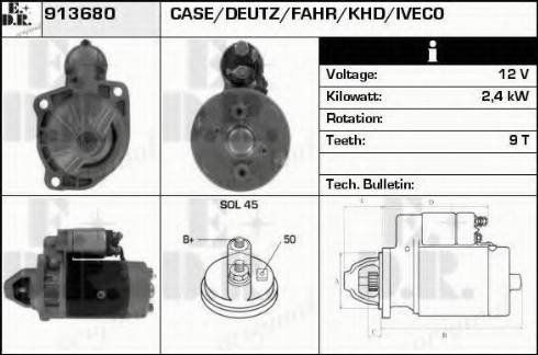 EDR 913680 - Стартер autocars.com.ua