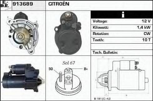 EDR 913689 - Стартер avtokuzovplus.com.ua