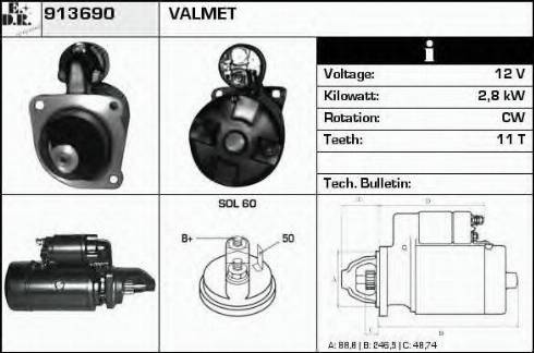 EDR 913690 - Стартер autocars.com.ua