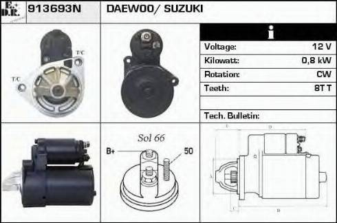 EDR 913693N - Стартер autocars.com.ua