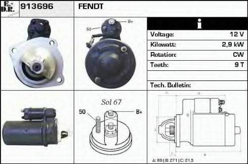 EDR 913696 - Стартер avtokuzovplus.com.ua