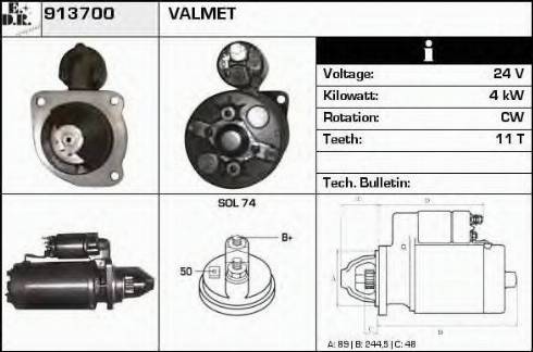 EDR 913700 - Стартер autocars.com.ua