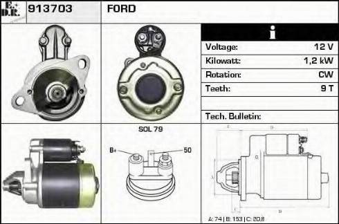 EDR 913703 - Стартер autocars.com.ua