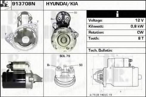 EDR 913708N - Стартер autocars.com.ua