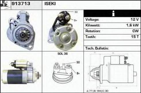 EDR 913713 - Стартер autocars.com.ua