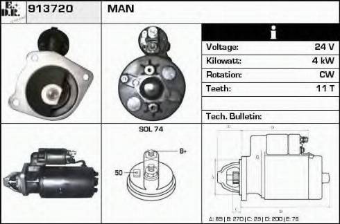 EDR 913720 - Стартер autocars.com.ua