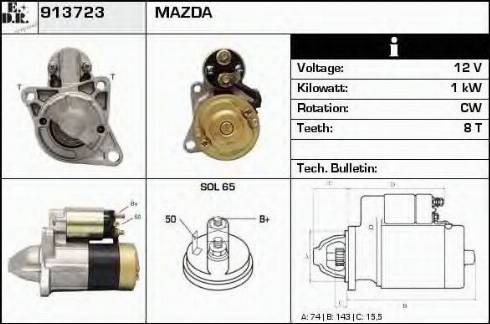 EDR 913723 - Стартер avtokuzovplus.com.ua