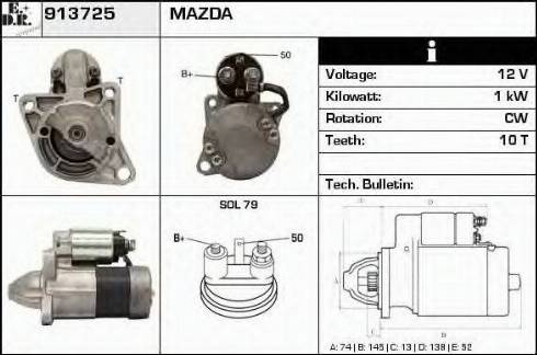 EDR 913725 - Стартер autocars.com.ua