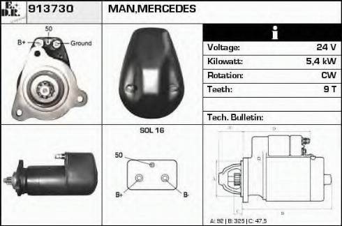 EDR 913730 - Стартер autocars.com.ua