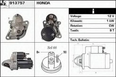 EDR 913757 - Стартер autocars.com.ua