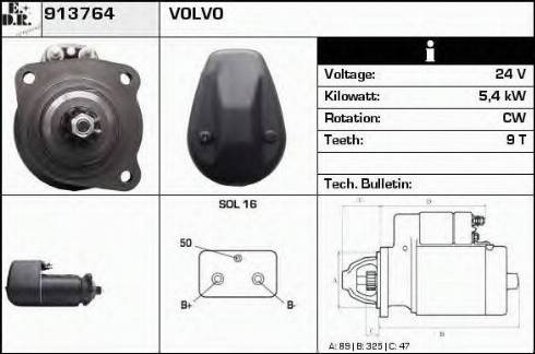 EDR 913764 - Стартер avtokuzovplus.com.ua