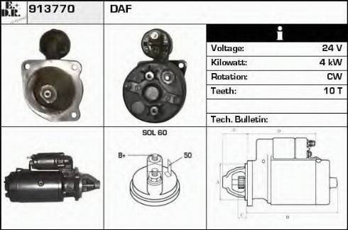 EDR 913770 - Стартер avtokuzovplus.com.ua