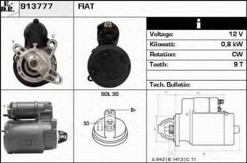 EDR 913777 - Стартер autocars.com.ua