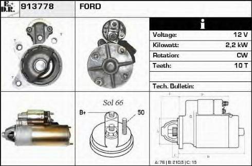 EDR 913778 - Стартер autocars.com.ua