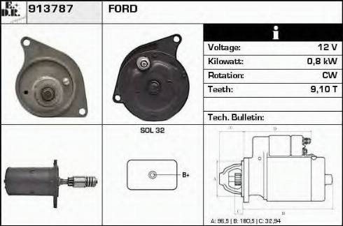 EDR 913787 - Стартер autocars.com.ua