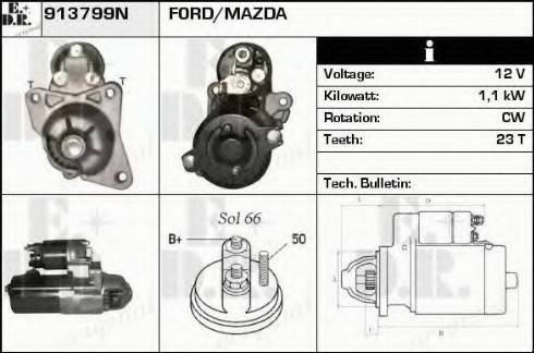 EDR 913799N - Стартер autocars.com.ua