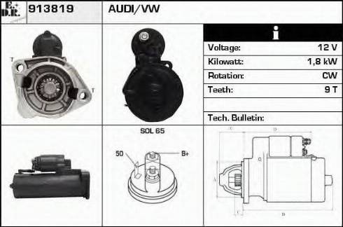 EDR 913819 - Стартер autocars.com.ua