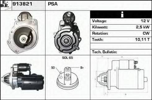 EDR 913821 - Стартер autocars.com.ua