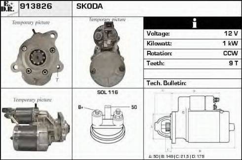 EDR 913826 - Стартер autocars.com.ua