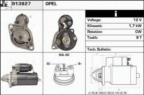 EDR 913827 - Стартер autocars.com.ua