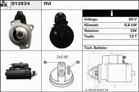 EDR 913834 - Стартер autocars.com.ua