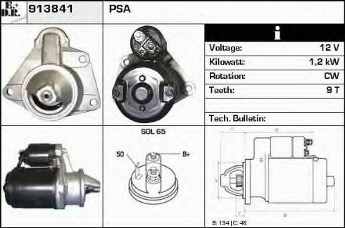 EDR 913841 - Стартер autocars.com.ua