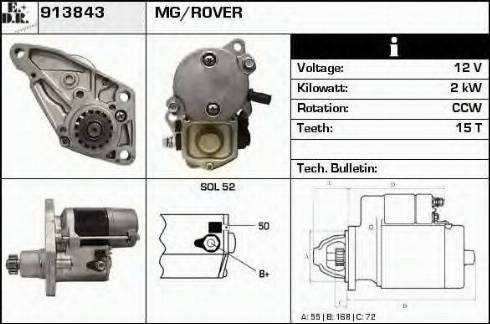 EDR 913843 - Стартер autocars.com.ua