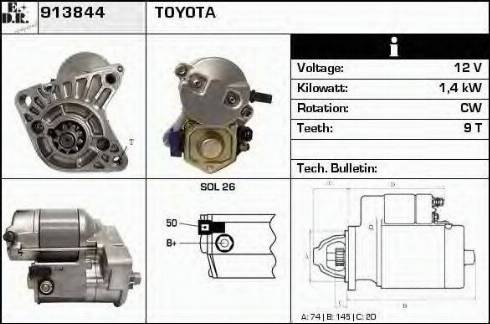 EDR 913844 - Стартер autocars.com.ua