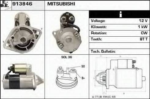 EDR 913846 - Стартер autocars.com.ua