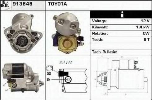 EDR 913848 - Стартер autocars.com.ua