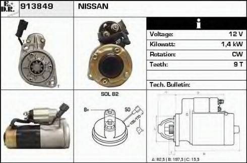 EDR 913849 - Стартер autocars.com.ua