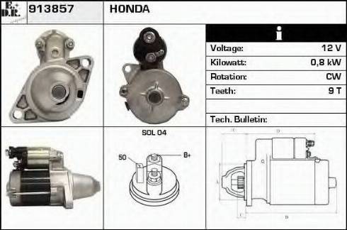 EDR 913857 - Стартер autocars.com.ua