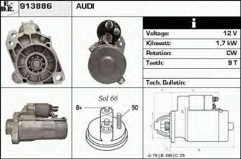 EDR 913886 - Стартер autocars.com.ua