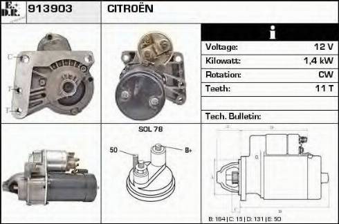 EDR 913903 - Стартер autocars.com.ua