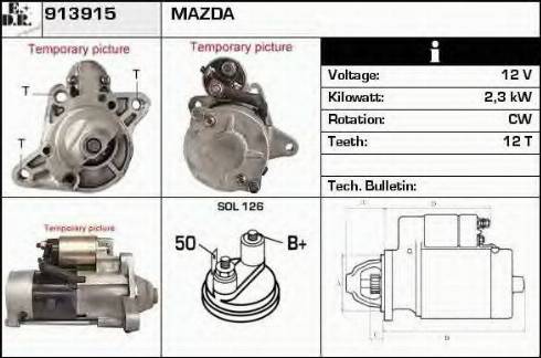 EDR 913915 - Стартер autocars.com.ua