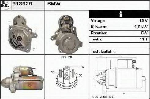 EDR 913929 - Стартер autocars.com.ua