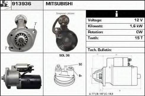 EDR 913936 - Стартер autocars.com.ua